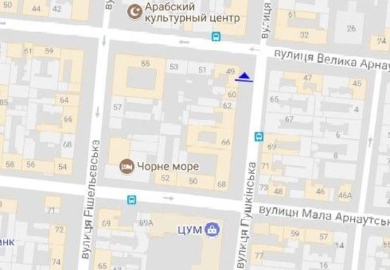 Схема рекламної площини за адресою Пушкинская ул. - Б. Арнаутская, ул.