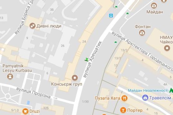 Схема рекламной плоскости по адресу Хрещатик вул., 26 (магазин "Цифрове фото", "Територія твоєї техніки") (№1)