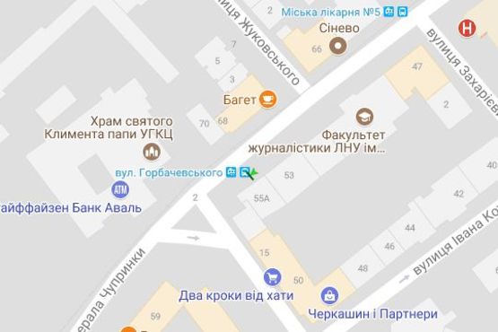 Схема рекламной плоскости по адресу Генерала Чупринки вул., 55-а