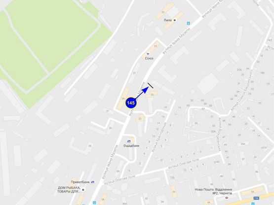 Схема рекламной плоскости по адресу ул. Ивана Мазепы 18