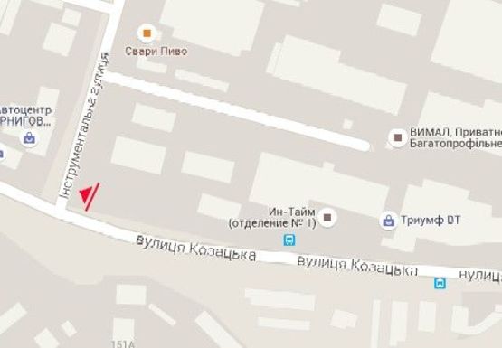 Схема рекламної площини за адресою Казацкая ул. - Инструментальная ул., 3