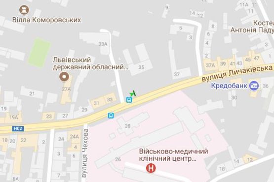 Схема рекламной плоскости по адресу Личаківська вул., 35