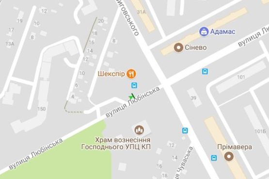 Схема рекламной плоскости по адресу Любінська вул., 144