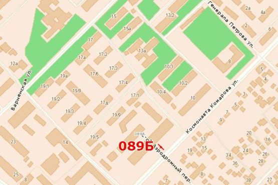 Схема рекламної площини за адресою ул.Комарова, 3