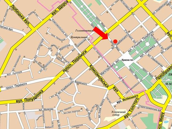 Схема рекламної площини за адресою проспект Мира, 29, маг Гранд (сторона Б)