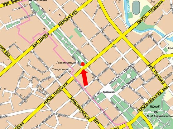 Схема рекламной плоскости по адресу проспект Мира, 28, Главпочтамт (сторона Б)