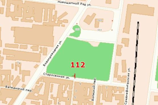 Схема рекламної площини за адресою Старосенная площадь - переулок Вознесенский, 2 (напротив)