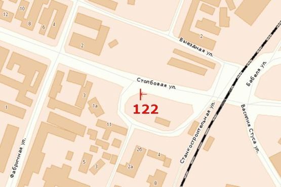 Схема рекламної площини за адресою ул. Столбовая / ул. Привозная