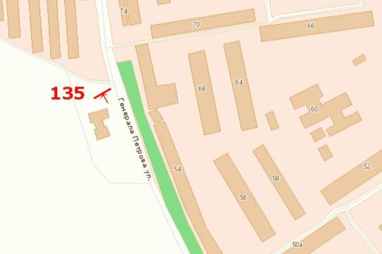 Схема рекламної площини за адресою ул. Ген.Петрова, 67