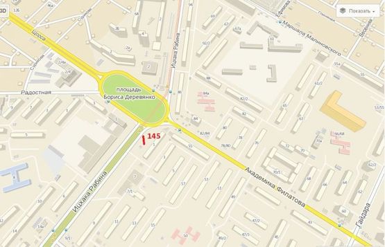 Схема рекламної площини за адресою ул. Ицхака Рабина, 1 (Пл. Независимости)