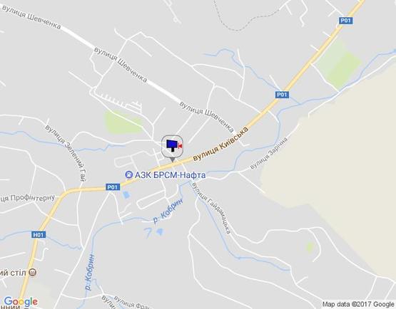 Схема рекламной плоскости по адресу м. Обухів, вул.Київська, 31 (навпроти Обухівської автошколи товариста сприяння обороні України)