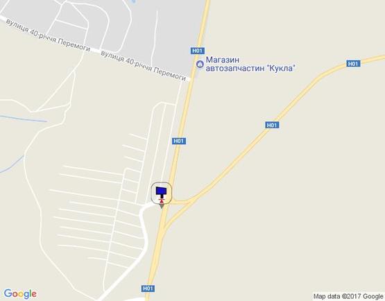 Схема рекламной плоскости по адресу м. Обухів, вул. Жовтнева - Н-01 Київ-Знамянка;  Розвязка на Кагарлик