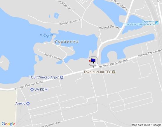 Схема рекламной плоскости по адресу Р-19 «Обухів-Українка», км. 4+240 ліворуч, навпроти центрального входу до Трипільскої ТЕЦ