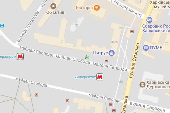 Схема рекламной плоскости по адресу Свободи пл., №7