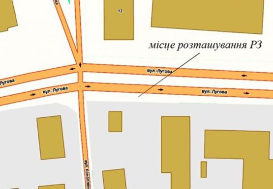 Схема рекламної площини за адресою Луговая ул. - Коноплянская ул., 12