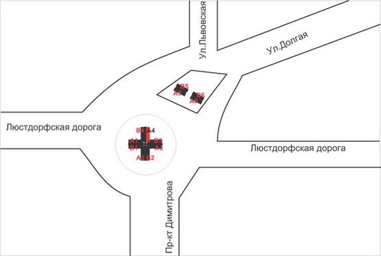 Схема рекламной плоскости по адресу 7 ст. Люстдорфской дор. ВЕРТОЛЕТ