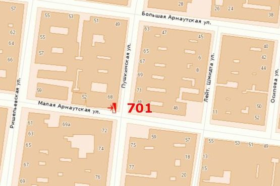 Схема рекламної площини за адресою Пушкінська вул. (скролл)