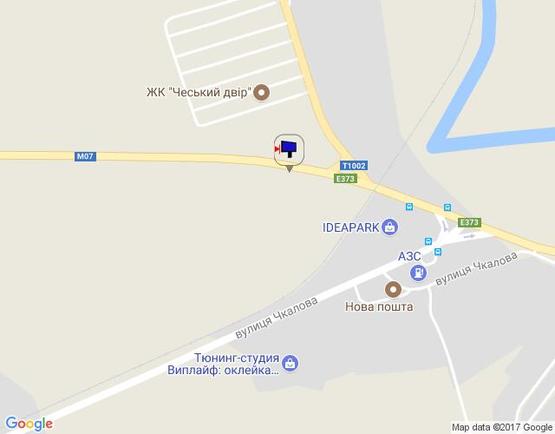 Схема рекламной плоскости по адресу м. Ірпінь, траса М-07, км 23+950 ліво, вул. Свято-Покровська, 30А