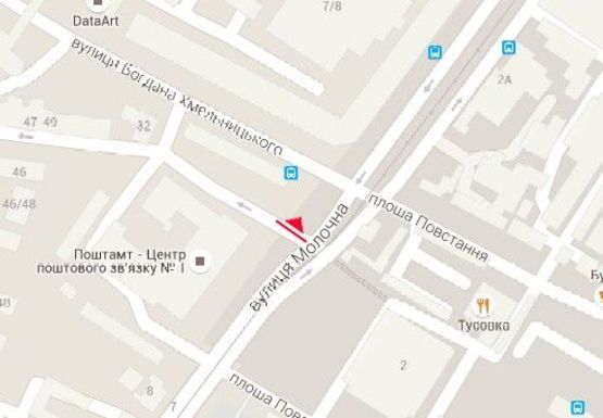 Схема рекламної площини за адресою Молочная ул. - Руставели ул.