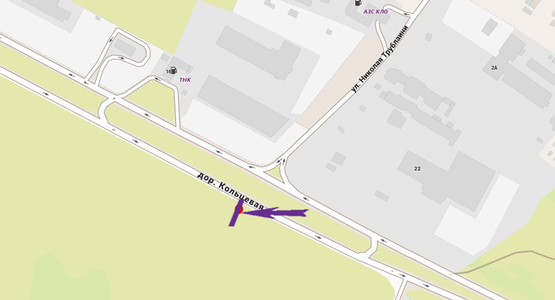 Схема рекламної площини за адресою Кольцевая дорога, ул. Трублаини, автосалон "Скания" (светофор) направление Святошин