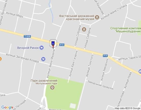 Схема рекламной плоскости по адресу г.Фастов, ул.Интернациональная, м-н Фокстрот