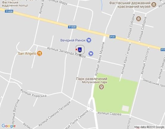 Схема рекламної площини за адресою г.Фастов, ул.1-го Травня, торговий центр м-н Фуршет Ельдорадо