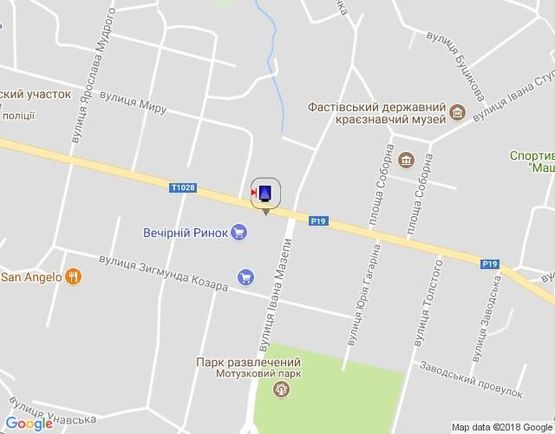 Схема рекламної площини за адресою г.Фастов, ул.Соборная, 43, Вечерний рынок