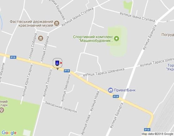 Схема рекламної площини за адресою г.Фастов, ул.Соборная, 29