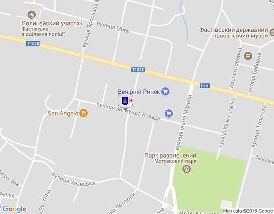 Схема рекламної площини за адресою г.Фастов, ул.1-го Травня, 16