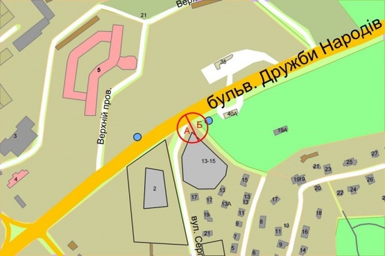 Схема рекламної площини за адресою Дружбы Народов бульвар / Струтинского