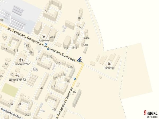 Схема рекламной плоскости по адресу Бочарова-Сахарова А