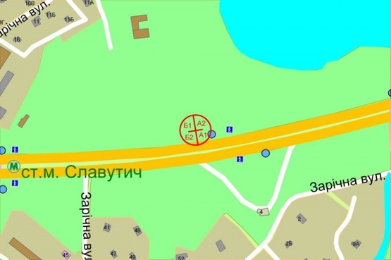 Схема рекламной плоскости по адресу Бажана проспект, Южный мост(ст. М"Славутич")