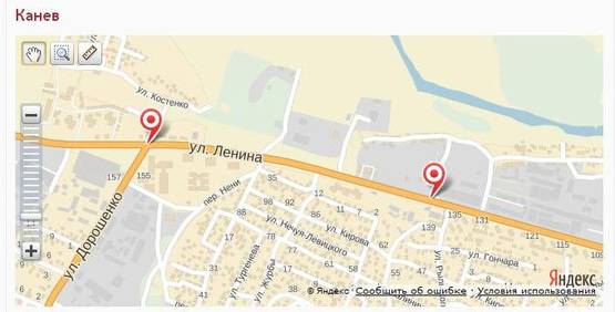 Схема рекламной плоскости по адресу вул. Успенська 196 (вул.Леніна) / вул.Куйбишева