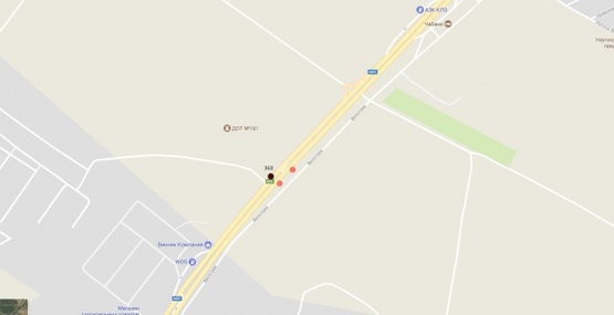 Схема рекламної площини за адресою Одесская трасса, в направлении г.Киев, 600м перед заправкой КЛО и гостинично-ресторанным комплексом " Чабаны", 4км+400метров