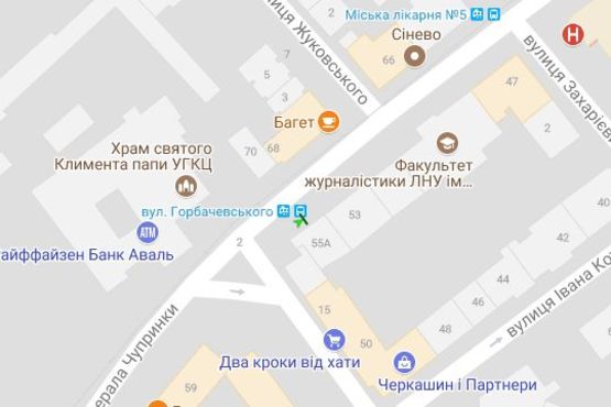 Схема рекламной плоскости по адресу Генерала Чупринки вул., 55-а