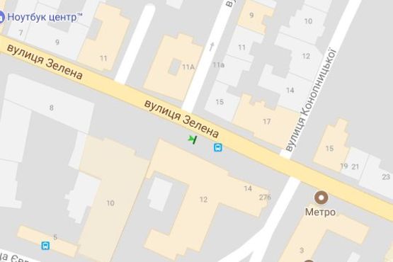 Схема рекламної площини за адресою Зелена вул., 12