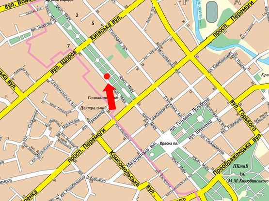 Схема рекламной плоскости по адресу проспект Мира 44г, Поликлиника #3 (Сторона Б)