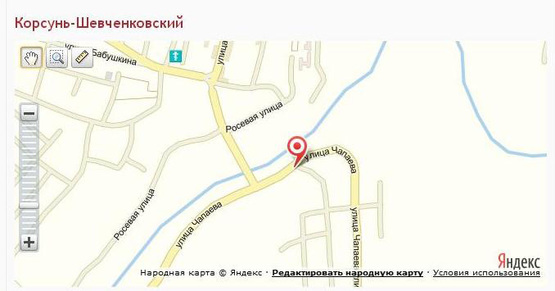 Схема рекламной плоскости по адресу вул. Чапаєва