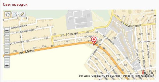 Схема рекламной плоскости по адресу вул. Миру, 127