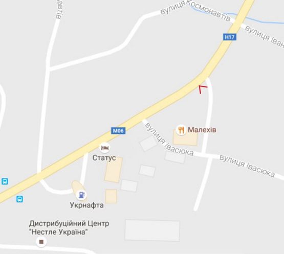 Схема рекламной плоскости по адресу Львів-Малехів, ресторан Малехів, в центр (верхній)