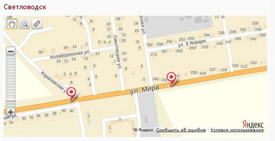 Схема рекламної площини за адресою вул. Новогеоргіївська/вул. Миру (Закаминская), 42