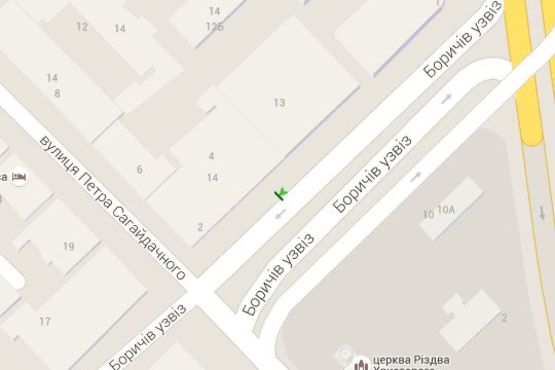 Схема рекламної площини за адресою Боричів узвіз,  4 (навпроти "McDonald's") - №2 (№1 (Скролл))