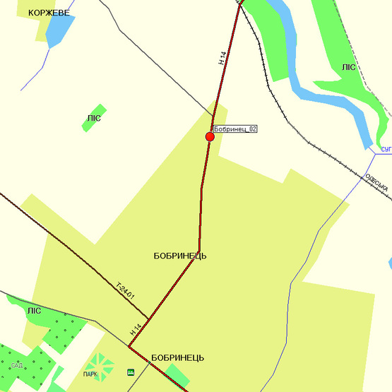 Схема рекламної площини за адресою Виїзд з м.Кропівницького, вул. Каштанова, 2 (вул.Кірова)