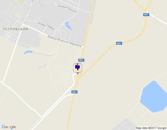 Схема рекламной плоскости по адресу м. Обухів, вул. Жовтнева - Н-01 Київ-Знамянка;  Розвязка на Кагарлик