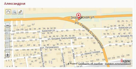 Схема рекламної площини за адресою вул. Знам'янська/ вул. Героїв Сталінграда