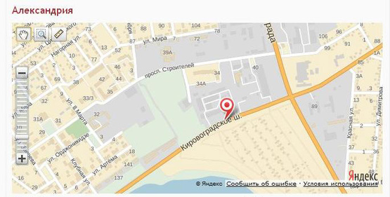 Схема рекламної площини за адресою Новопразьке шосе (Кіровоградське шосе), з-д "Поліграфтехніка"