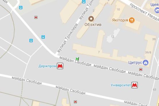 Схема рекламної площини за адресою Свободи пл., №9