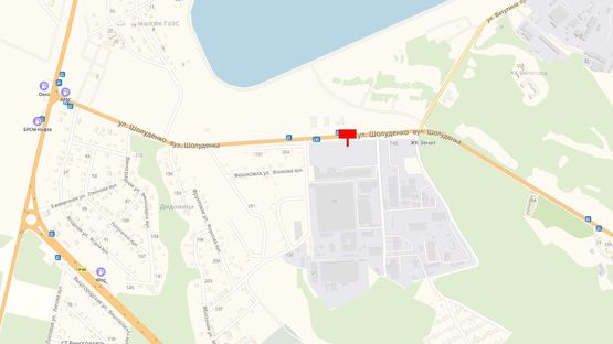 Схема рекламної площини за адресою ул. Шолуденко, 50 м. после автобусной остановки "Карат", справа, направление в г. Вышгород с трассы Р-02 "КИев-Овруч"