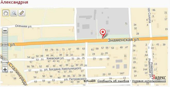 Схема рекламної площини за адресою вул. Знам'янська, 57