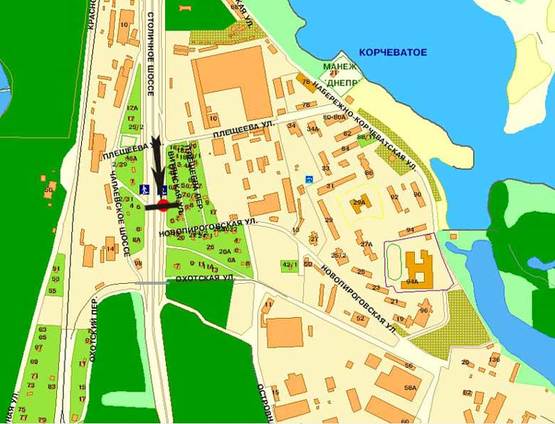 Схема рекламної площини за адресою Столичное шоссе ( в направлении выезда из города)